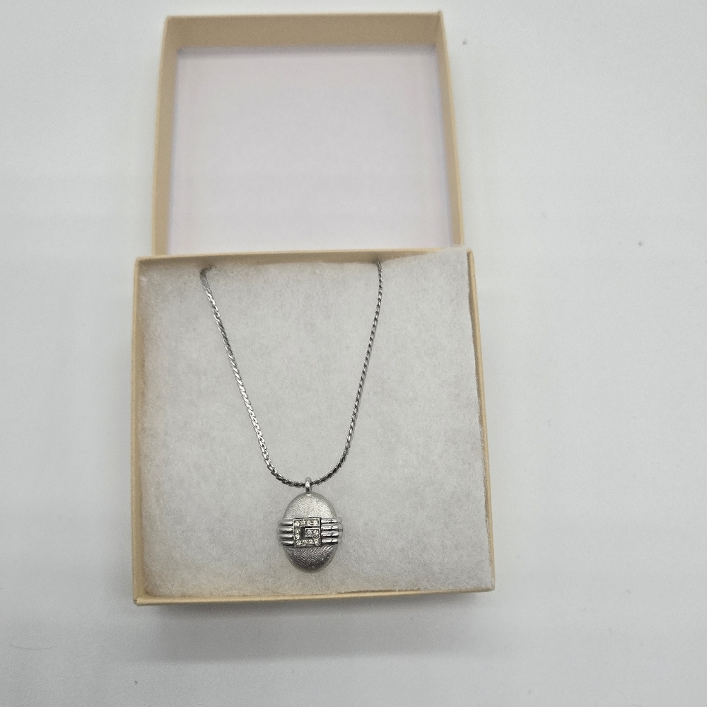 Vintage 80 Givenchy G logo pendant silver necklace